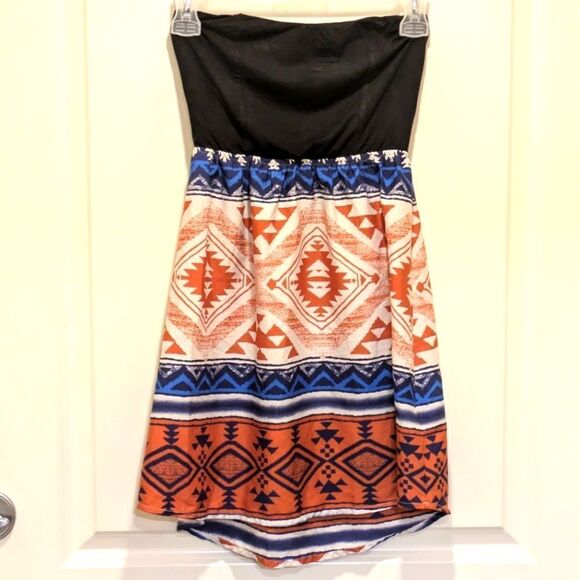 Y2K 00s Roxy S Aztec Print Sleeveless Mini Dress - Picture 1 of 5